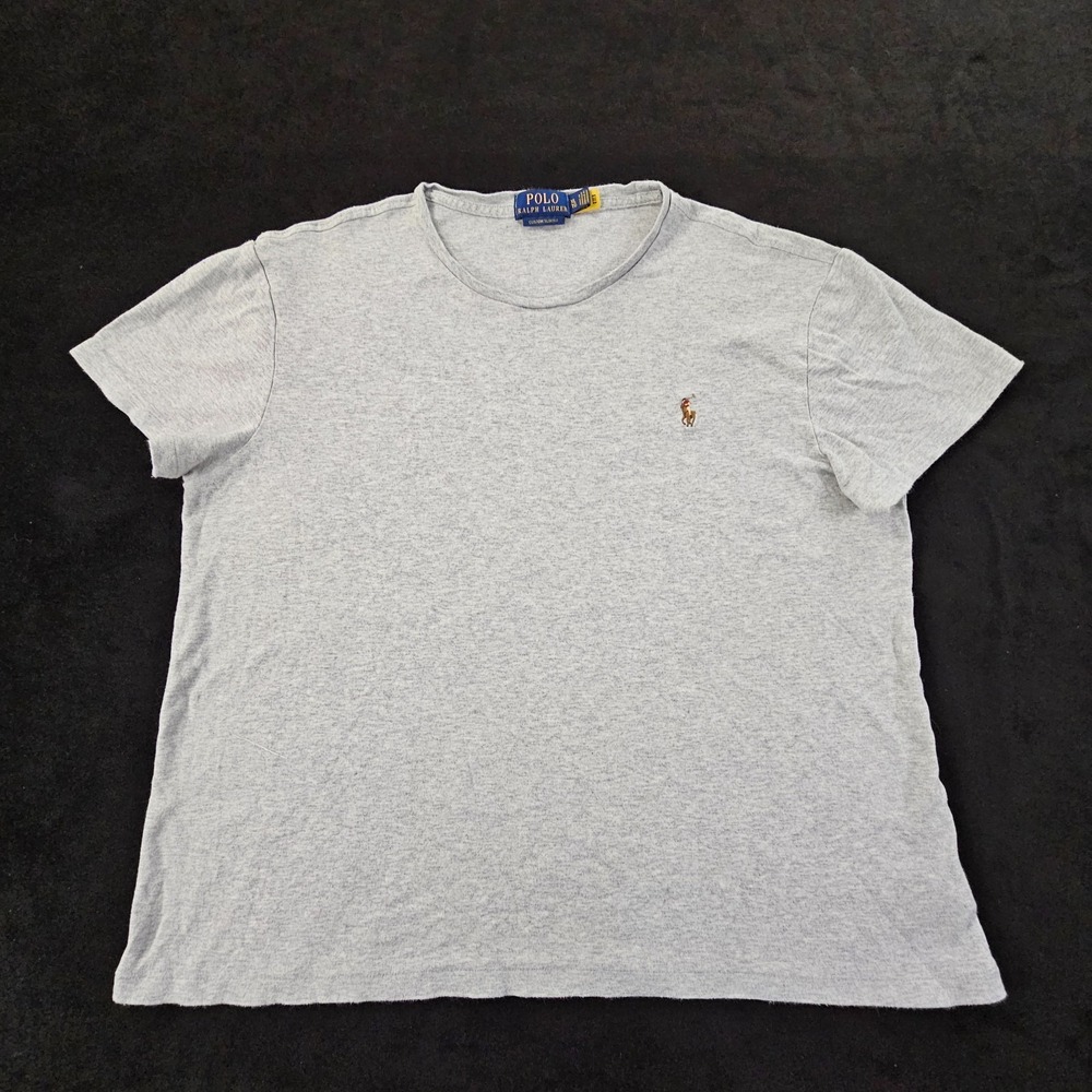 Polo Ralph Lauren Gray Short Sleeve Custom Slim Fit Cotton T-Shirt Men's XL